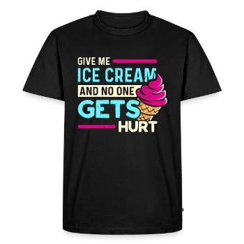 La crème glacée donne-moi de la crème glacée et de la glace sucrée congelée - T-shirt Premium bio Homme - noir - Devant - Nico (187cm)