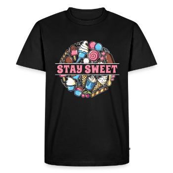 Ice Cream Stay Sweet Frozen Fruit Ice Cream Lover - Men's Premium Organic T-Shirt - black - Front - Nico (187cm)
