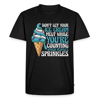 Ice Cream Don't Let Your Ice Cream Melt Soft Serve - Men's Premium Organic T-Shirt - black - Front - Nico (187cm)