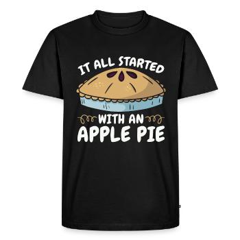 Apple Pie It All Started With Baking Apple Fruit - Men's Premium Organic T-Shirt - black - Front - Nico (187cm)