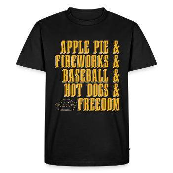 Tarte aux pommes & feux d’artifice & pâtisseries boulangère Pomme Fruit - T-shirt Premium bio Homme - noir - Devant - Nico (187cm)