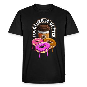 Café et beignets ensemble est meilleur amateur de beignets - T-shirt Premium bio Homme - noir - Devant - Nico (187cm)