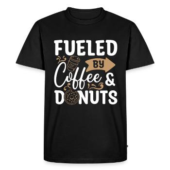 Coffee & Doughnuts Fueled By Coffee & Breakfast - Men's Premium Organic T-Shirt - black - Front - Nico (187cm)