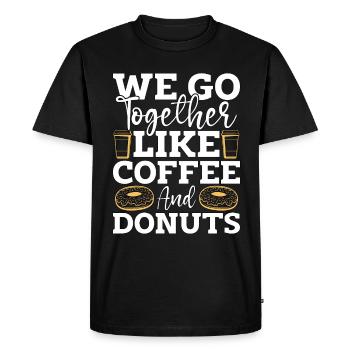Café et beignets Nous allons ensemble comme le petit déjeuner - T-shirt Premium bio Homme - noir - Devant - Nico (187cm)