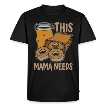 Coffee & Doughnuts This Mama Needs Coffee Lover - Men's Premium Organic T-Shirt - black - Front - Nico (187cm)