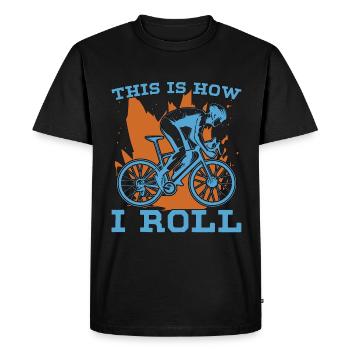 Vélo C’est comme ça que je roule Vélo de montagne Cycliste - T-shirt Premium bio Homme - noir - Devant - Nico (187cm)