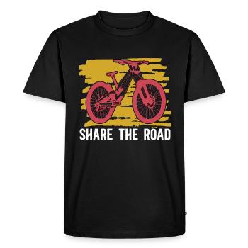 Bicycle Share The Road Biker Mountain Bike Cyclist - Men's Premium Organic T-Shirt - black - Front - Nico (187cm)