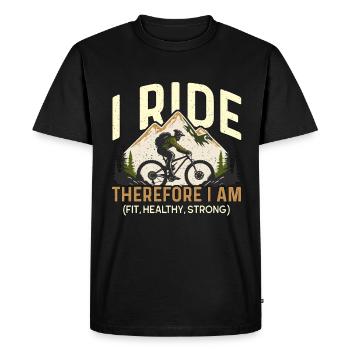Vélo Je roule donc je suis en forme cycliste cycliste - T-shirt Premium bio Homme - noir - Devant - Nico (187cm)
