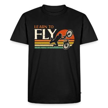 BMX Racing Learn To Fly Retro Bicycle BMX Rider - Men's Premium Organic T-Shirt - black - Front - Nico (187cm)