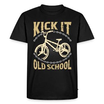 BMX Racing Kick It Old School Cycling BMX Rider - Men's Premium Organic T-Shirt - black - Front - Nico (187cm)