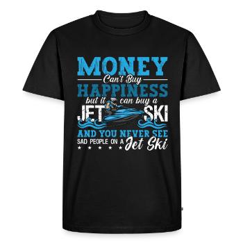 Jet Skiing Money Can't Buy Happiness Water Sports - Men's Premium Organic T-Shirt - black - Front - Nico (187cm)