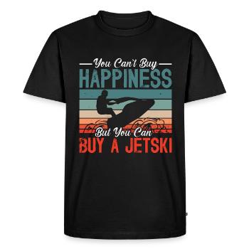 Jet Skiing You Can't Buy Happiness Retro Jet Skis - Men's Premium Organic T-Shirt - black - Front - Nico (187cm)