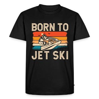 Jet Skiing Born To Jet Ski Retro Water Sport Skier - Men's Premium Organic T-Shirt - black - Front - Nico (187cm)