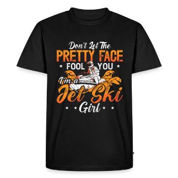Jet Skiing Don't Let The Pretty Face Water Sports - Men's Premium Organic T-Shirt - black - Front - Nico (187cm)