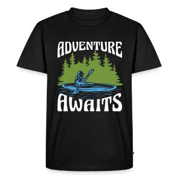 L’aventure en kayak attend l’amateur de kayak de pédalo - T-shirt Premium bio Homme - noir - Devant - Nico (187cm)