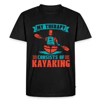Kayaking My Therapy Consist Of Rowing Kayak Lover - Men's Premium Organic T-Shirt - black - Front - Nico (187cm)