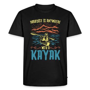 Kayaking Paradise est partout Canoë Kayak Lamateur - T-shirt Premium bio Homme - noir - Devant - Nico (187cm)