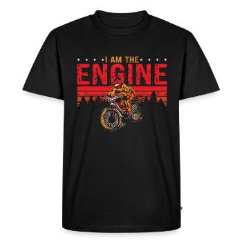 Mountain Bike I Am The Engine Racing Cyclist Lover - Men's Premium Organic T-Shirt - black - Front - Nico (187cm)