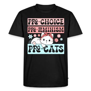 Pro-Choix Féminisme Amoureux des chats Félin - T-shirt Premium bio Homme - noir - Devant - Nico (187cm)