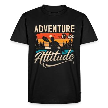L’aventure en kayak est une attitude rétro canoë - T-shirt Premium bio Homme - noir - Devant - Nico (187cm)