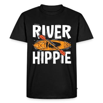 Kayaking River Hippie Paddle Boat Kayak Lover - Men's Premium Organic T-Shirt - black - Front - Nico (187cm)