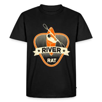 Rafting River Rat White Water Rafting Water Sports - Men's Premium Organic T-Shirt - black - Front - Nico (187cm)