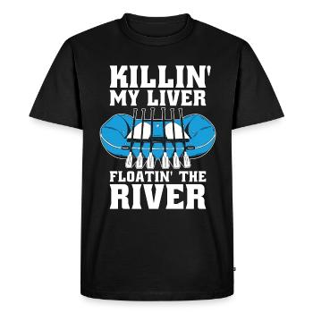 Rafting Killin' My Liver Floatin' River Rafting - Men's Premium Organic T-Shirt - black - Front - Nico (187cm)