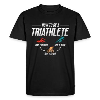 Triathlon Comment être une course de compétition de triathlète - T-shirt Premium bio Homme - noir - Devant - Nico (187cm)