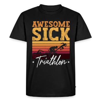 Triathlon Awesome Sick Triathlon Triathletes Race - Men's Premium Organic T-Shirt - black - Front - Nico (187cm)