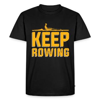 Rowing Keep Rowing Water Sports Oarsmen Boat Rower - Men's Premium Organic T-Shirt - black - Front - Nico (187cm)