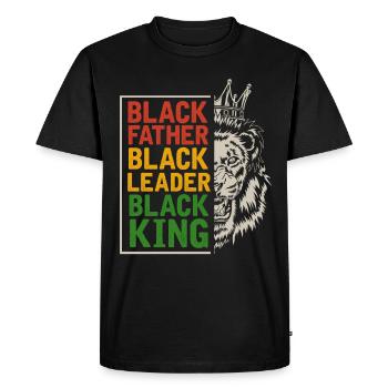Père Noir Hommes Afro Lion Africain - T-shirt Premium bio Homme - noir - Devant - Nico (187cm)