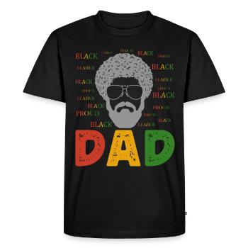 Fier père noir père africain - T-shirt Premium bio Homme - noir - Devant - Nico (187cm)