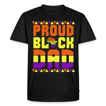 Fierté Père Noir Père Africain Afrique - T-shirt Premium bio Homme - noir - Devant - Nico (187cm)