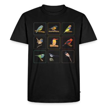 Niedliche Vögel Sammlung Vogelbeobachtung - Männer Premium Bio T-Shirt - Schwarz - Vorne - Nico (187cm)