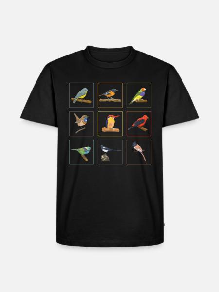 Cute Birds Collection Birdwatching - Men's Premium Organic T-Shirt - black