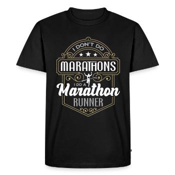 Semi-marathon Je ne fais pas de marathons Je fais de la course - T-shirt Premium bio Homme - noir - Devant - Nico (187cm)