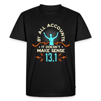Semi-marathon De l’avis général, il n’est pas athlétique - T-shirt Premium bio Homme - noir - Devant - Nico (187cm)