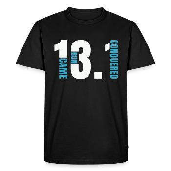 Semi-marathon 13.1 Came Run Conquered Running Race - T-shirt Premium bio Homme - noir - Devant - Nico (187cm)