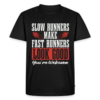 Half Marathon Slow Runners Make Fast Runners Race - Men's Premium Organic T-Shirt - black - Front - Nico (187cm)