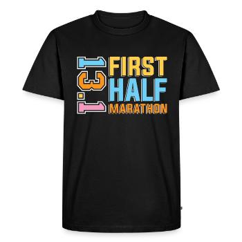 Semi-marathon Premier semi-marathon 13.1 Triathlon - T-shirt Premium bio Homme - noir - Devant - Nico (187cm)