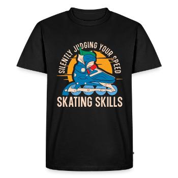 Speed Skating Silently Judging Your Short Track - Men's Premium Organic T-Shirt - black - Front - Nico (187cm)