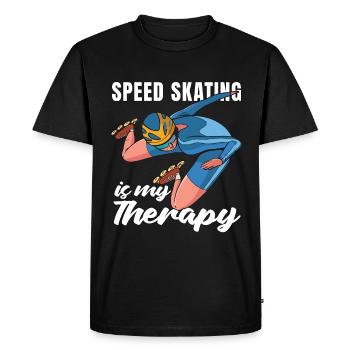 Speed Skating Is My Therapy Short Track Ice Skates - Men's Premium Organic T-Shirt - black - Front - Nico (187cm)