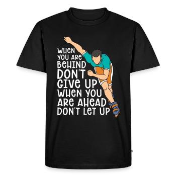 Speed Skating When You Are Behind Short Track - Men's Premium Organic T-Shirt - black - Front - Nico (187cm)