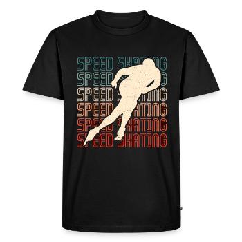 Speed Skating Winter Sports Short Track Skating - Men's Premium Organic T-Shirt - black - Front - Nico (187cm)