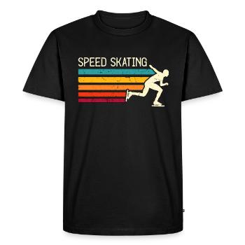 Speed Skating Retro Short Track Winter Sport Skate - Men's Premium Organic T-Shirt - black - Front - Nico (187cm)