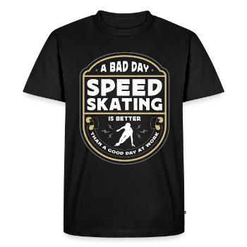 Patinage de vitesse Une mauvaise journée Le patinage de vitesse, c’est les patineurs - T-shirt Premium bio Homme - noir - Devant - Nico (187cm)