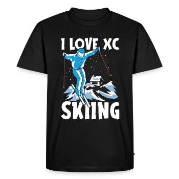 Ski de fond J’adore le ski de fond Sports d’hiver - T-shirt Premium bio Homme - noir - Devant - Nico (187cm)