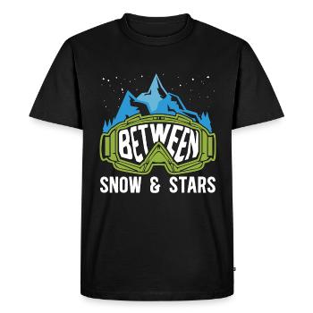 Ski de fond entre Snow & Stars Skier - T-shirt Premium bio Homme - noir - Devant - Nico (187cm)