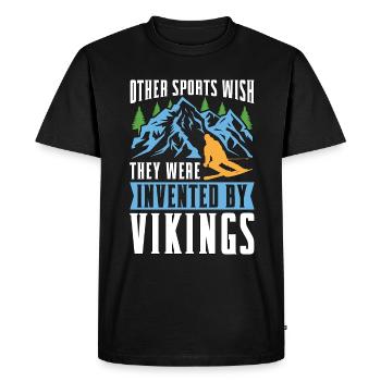 Ski de fond Autres sports souhaitent qu’ils skient - T-shirt Premium bio Homme - noir - Devant - Nico (187cm)