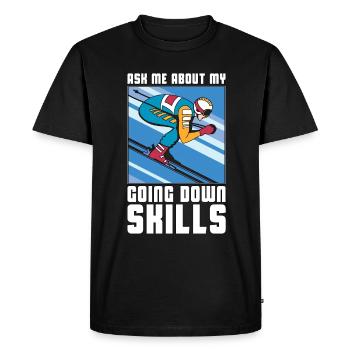 Ski de fond Posez-moi des questions sur mon ski de compétition - T-shirt Premium bio Homme - noir - Devant - Nico (187cm)